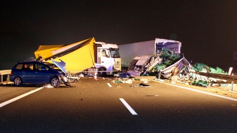 Po wypadku na autostradzie A1 w Bąkowie