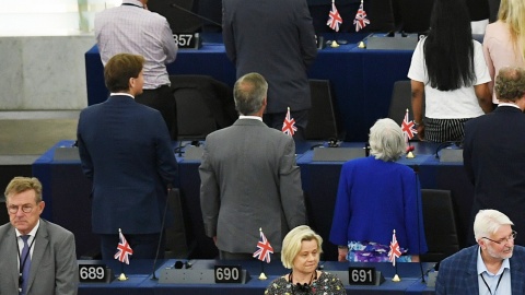 Inauguracja nowego Parlamentu Europejskiego, protest członków Partii Brexitu